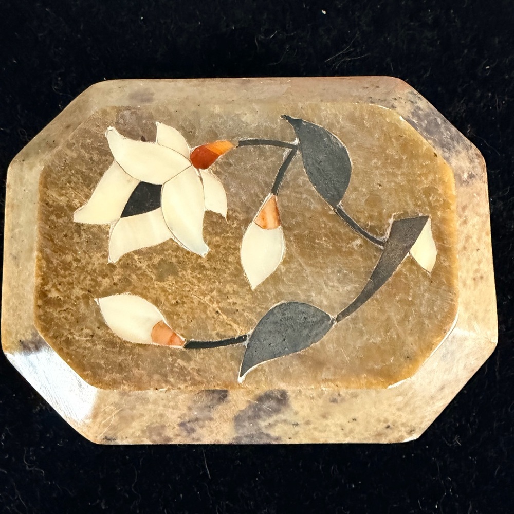 Vintage Hand-Carved Soapstone Trinket Box